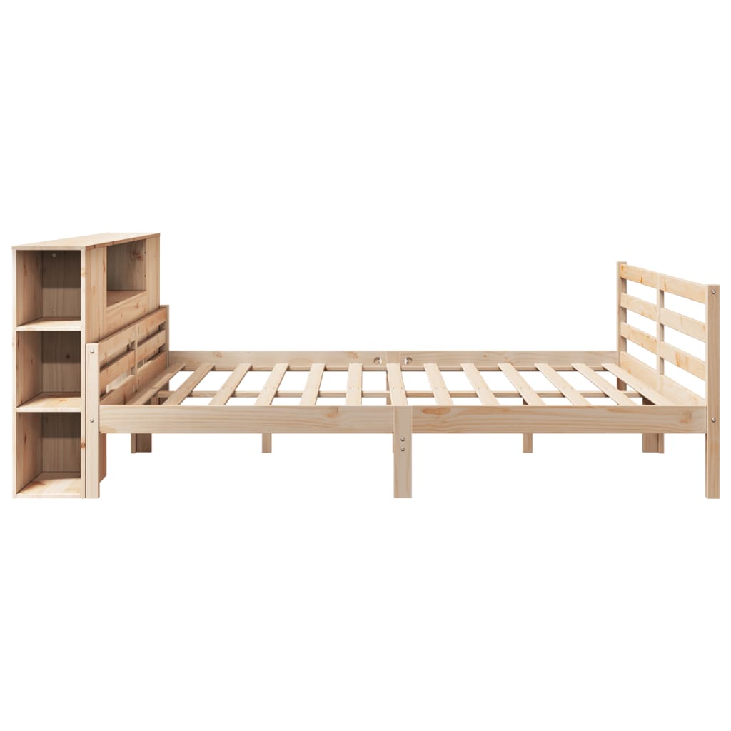 Letto Libreria senza Materasso 200x200 cm in Legno di Pino - homemem39