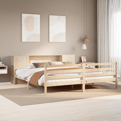 Letto Libreria senza Materasso 200x200 cm in Legno di Pino - homemem39