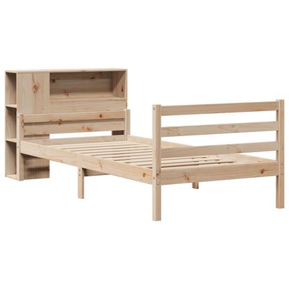 Letto Libreria senza Materasso 90x200 cm Legno Massello Pino - homemem39