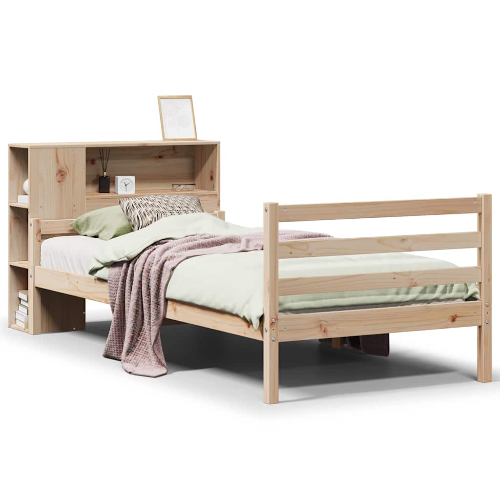 Letto Libreria senza Materasso 100x200 cm in Legno di Pino - homemem39