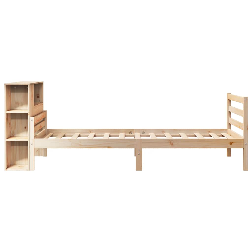Letto Libreria senza Materasso 100x200 cm in Legno di Pino - homemem39