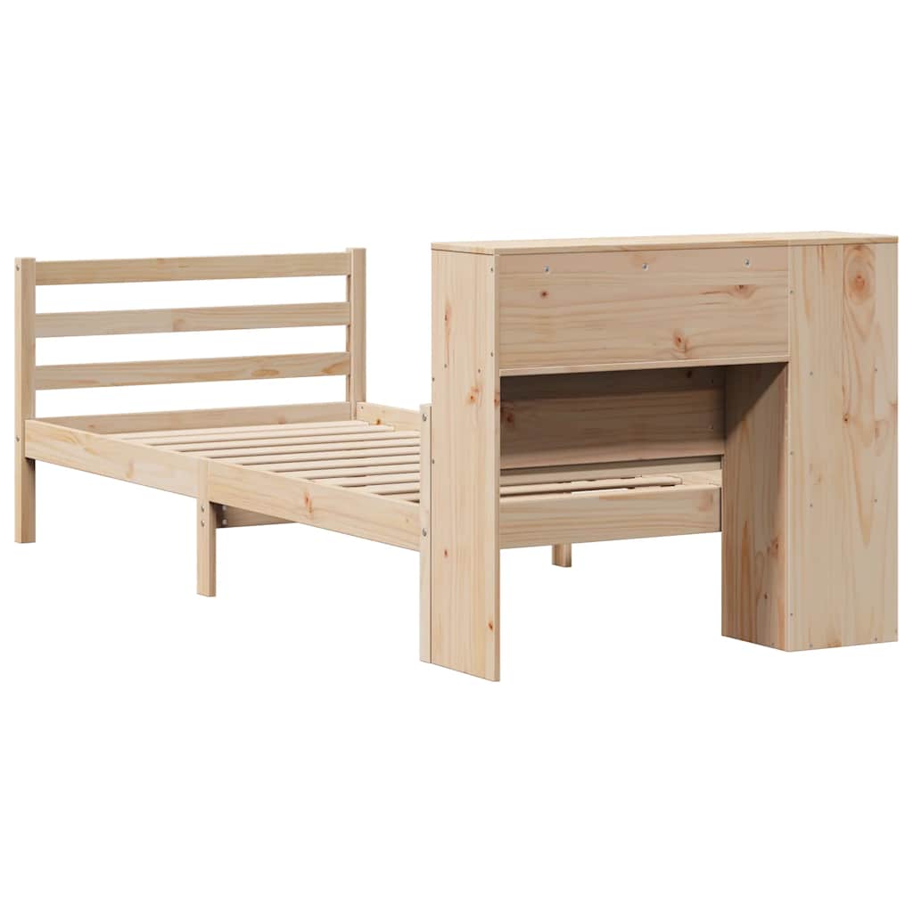 Letto Libreria senza Materasso 100x200 cm in Legno di Pino - homemem39