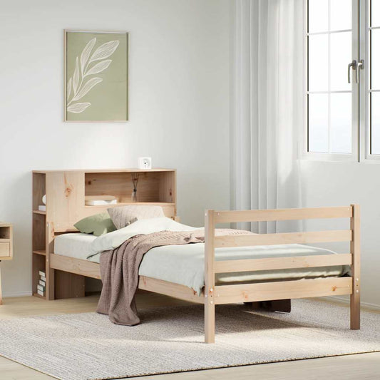 Letto Libreria senza Materasso 100x200 cm in Legno di Pino - homemem39