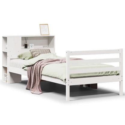 Letto Libreria senza Materasso Bianco 100x200 cm Legno di Pino - homemem39