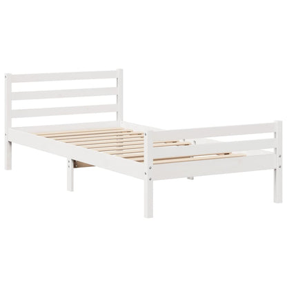 Letto Libreria senza Materasso Bianco 100x200 cm Legno di Pino - homemem39