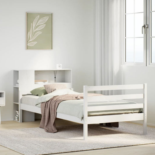 Letto Libreria senza Materasso Bianco 100x200 cm Legno di Pino - homemem39