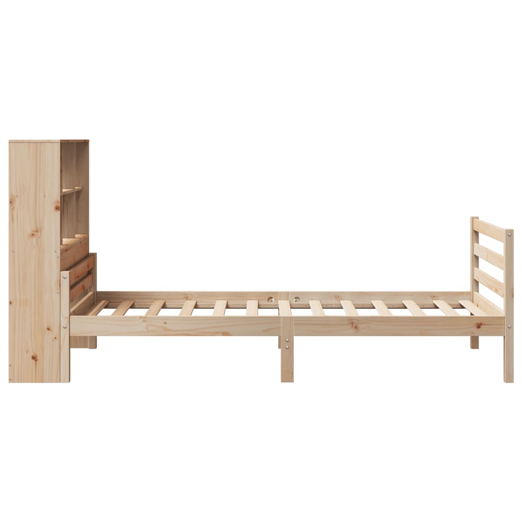 Letto Libreria senza Materasso 90x200 cm Legno Massello Pino - homemem39