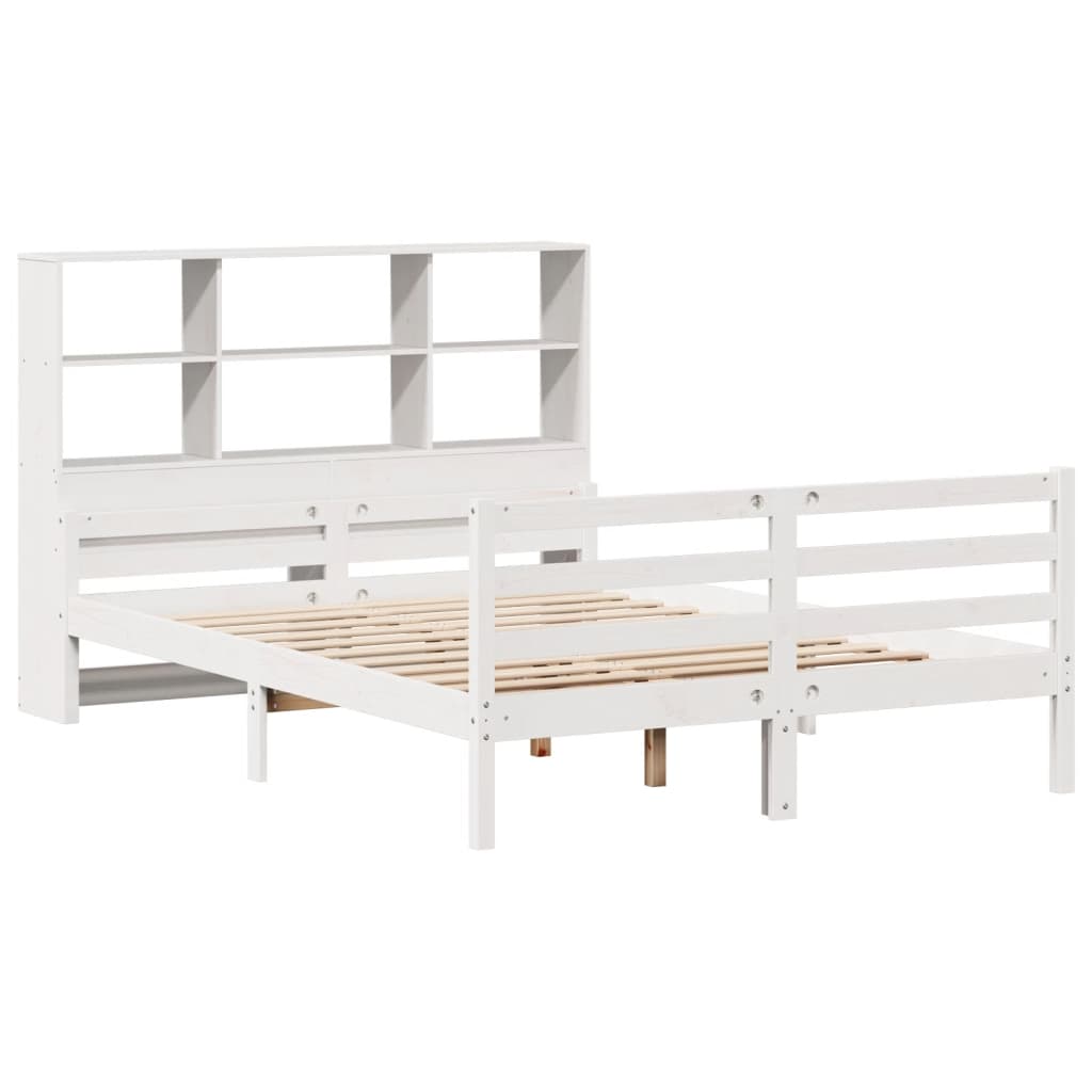 Letto Libreria senza Materasso Bianco 140x200 cm Legno di Pino - homemem39