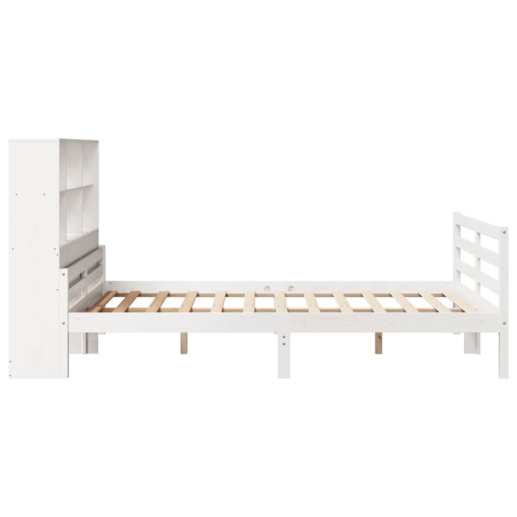 Letto Libreria senza Materasso Bianco 140x200 cm Legno di Pino - homemem39