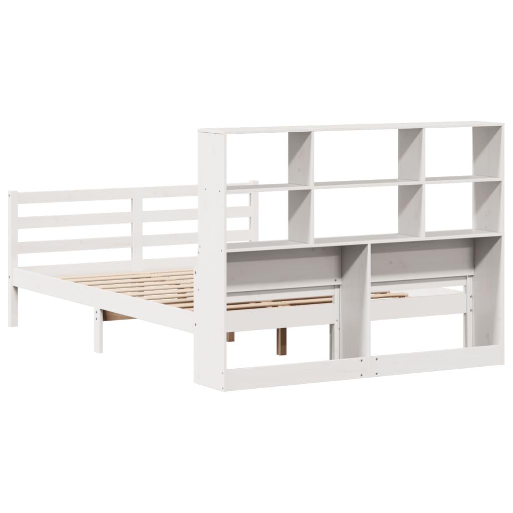 Letto Libreria senza Materasso Bianco 140x200 cm Legno di Pino - homemem39