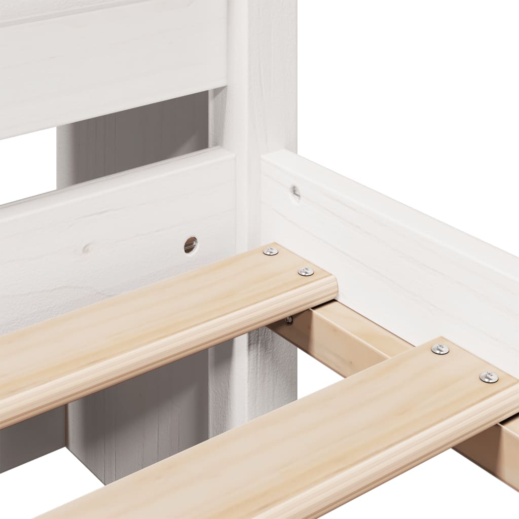 Letto Libreria senza Materasso Bianco 140x200 cm Legno di Pino - homemem39