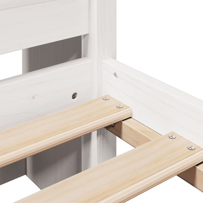 Letto Libreria senza Materasso Bianco 140x200 cm Legno di Pino - homemem39