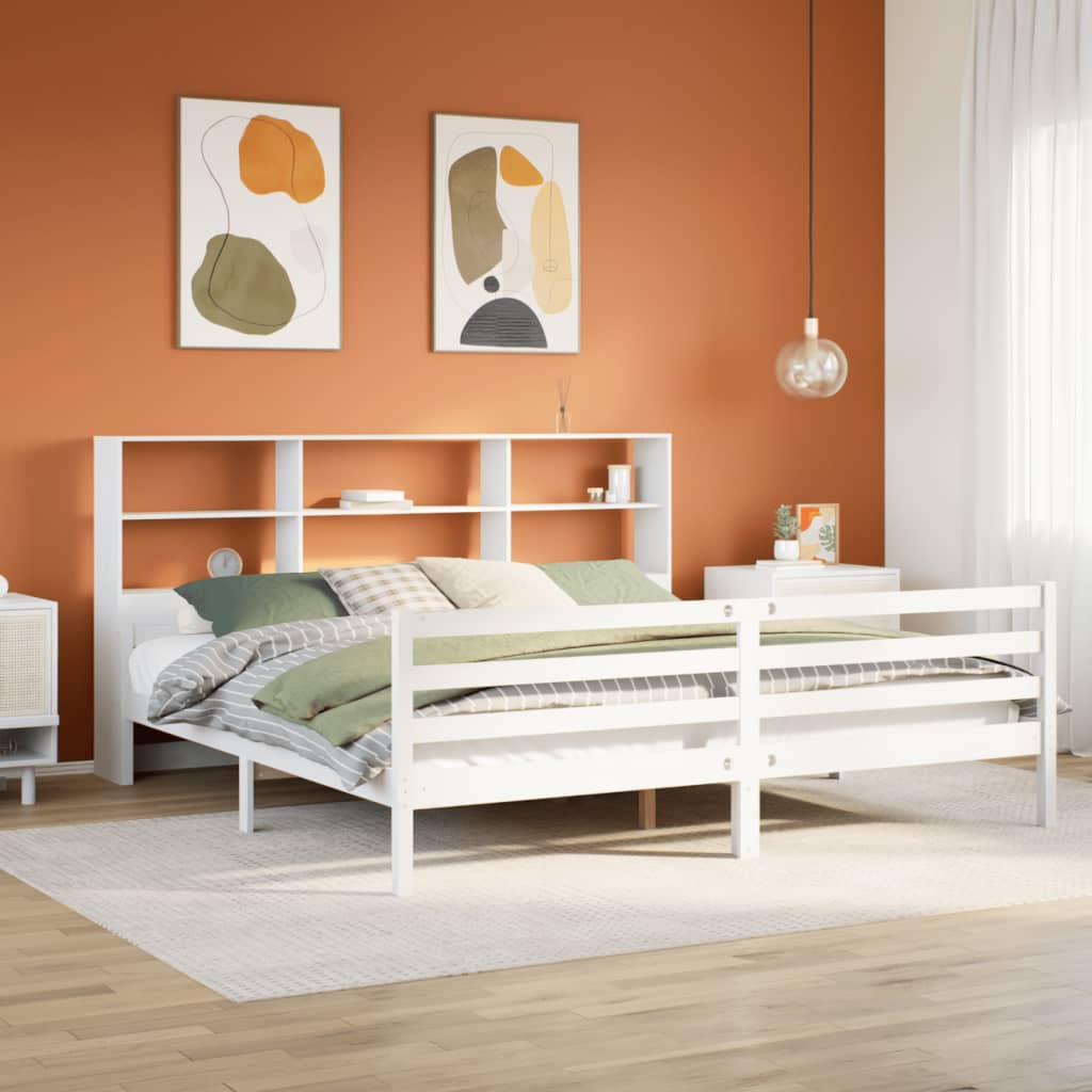 Giroletto con Libreria senza Materasso 180x200 cm in Legno Pino - homemem39