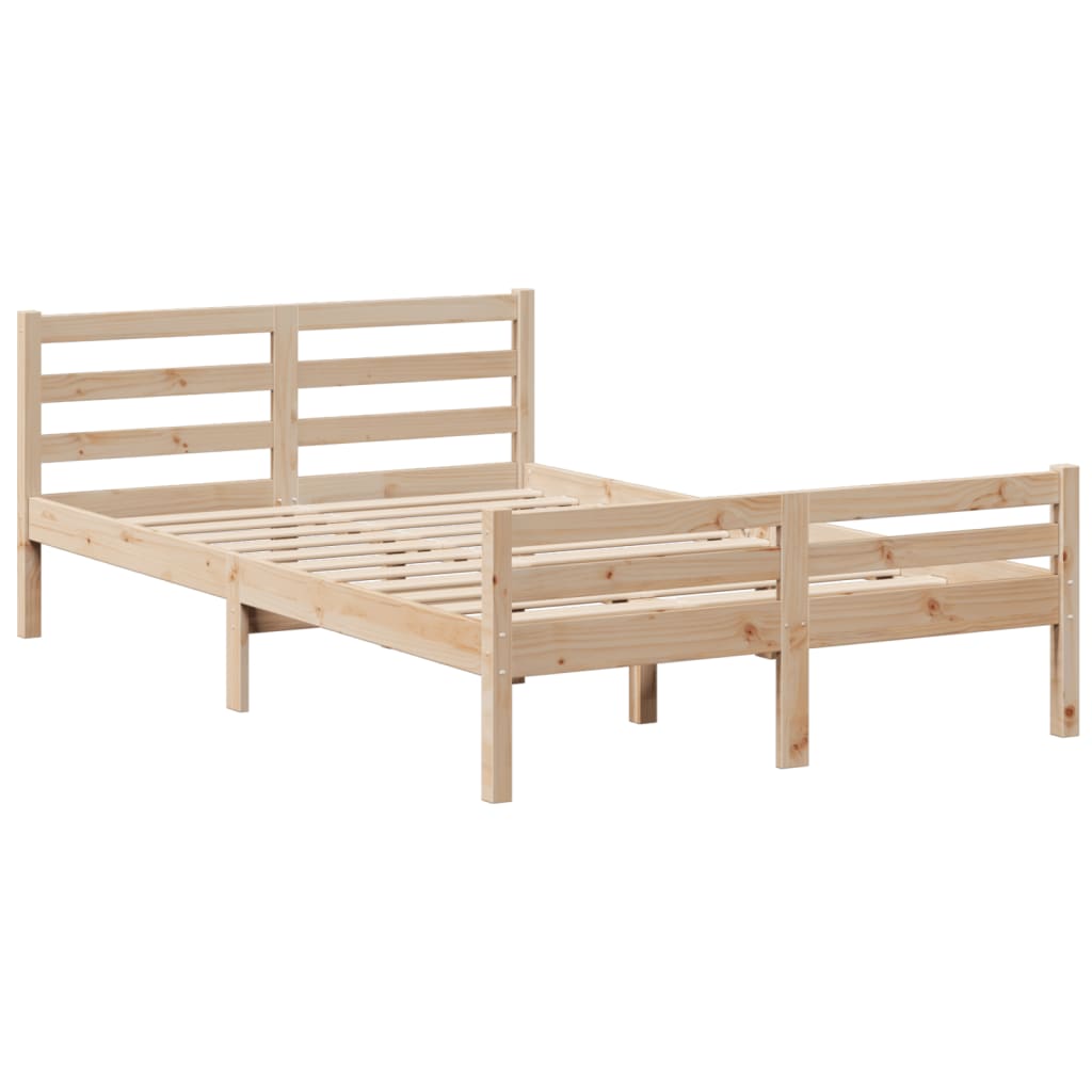Letto Libreria senza Materasso 135x190 cm in Legno di Pino - homemem39