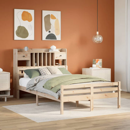 Letto Libreria senza Materasso 135x190 cm in Legno di Pino - homemem39