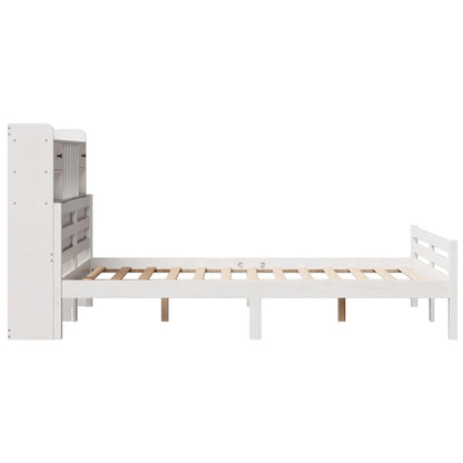 Letto Libreria senza Materasso Bianco 135x190 cm Legno di Pino - homemem39