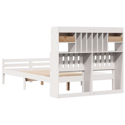 Letto Libreria senza Materasso Bianco 135x190 cm Legno di Pino - homemem39