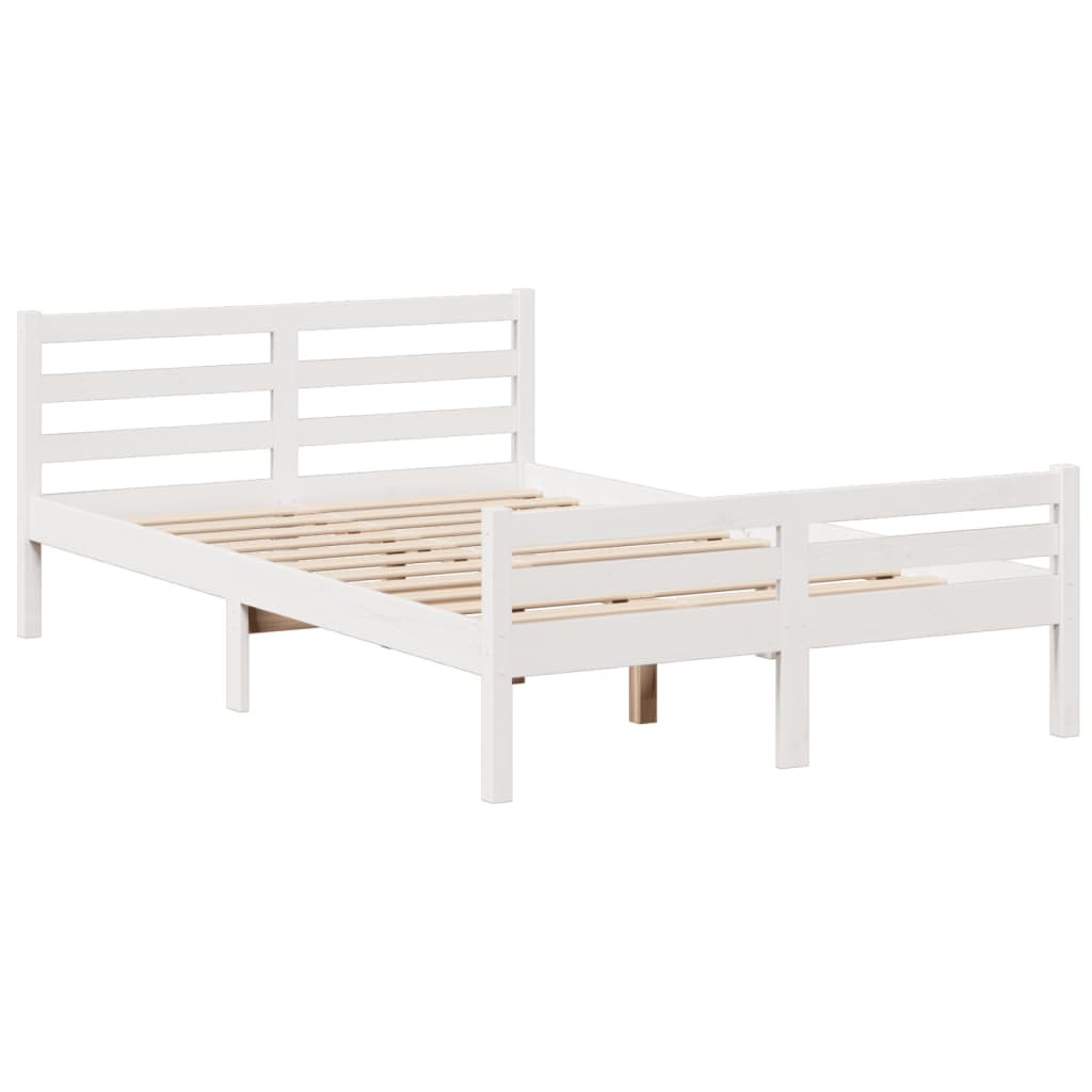 Letto Libreria senza Materasso Bianco 135x190 cm Legno di Pino - homemem39