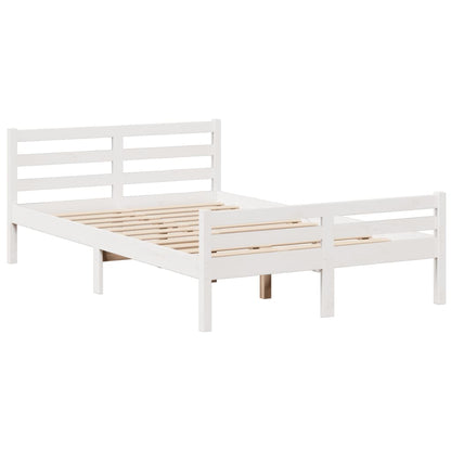 Letto Libreria senza Materasso Bianco 135x190 cm Legno di Pino - homemem39