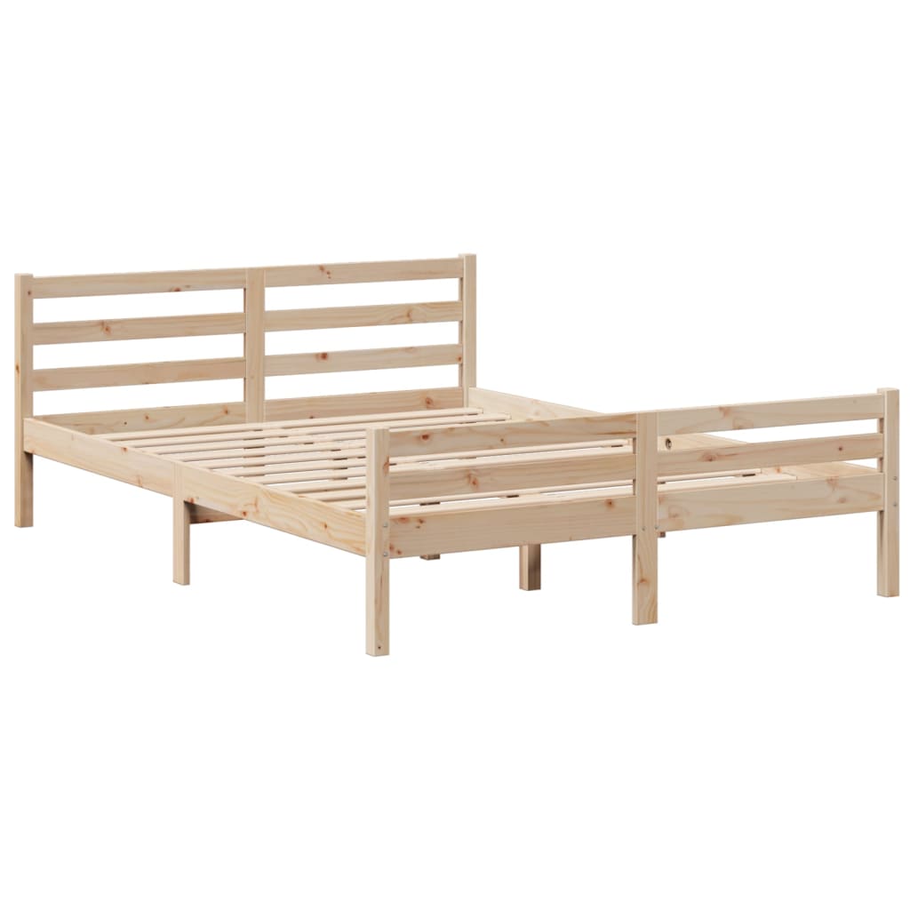 Letto Libreria senza Materasso 140x190 cm in Legno di Pino - homemem39
