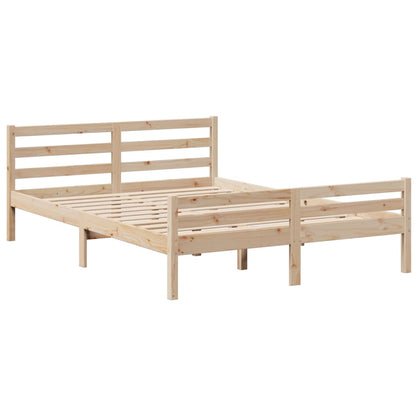 Letto Libreria senza Materasso 140x190 cm in Legno di Pino - homemem39