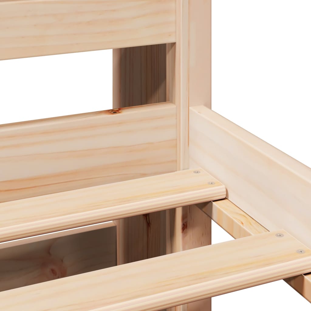 Letto Libreria senza Materasso 140x190 cm in Legno di Pino - homemem39