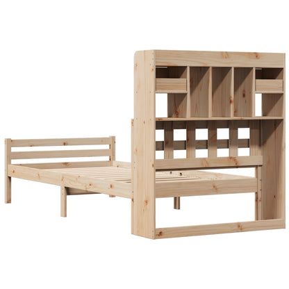 Letto Libreria senza Materasso 90x200 cm Legno Massello Pino - homemem39