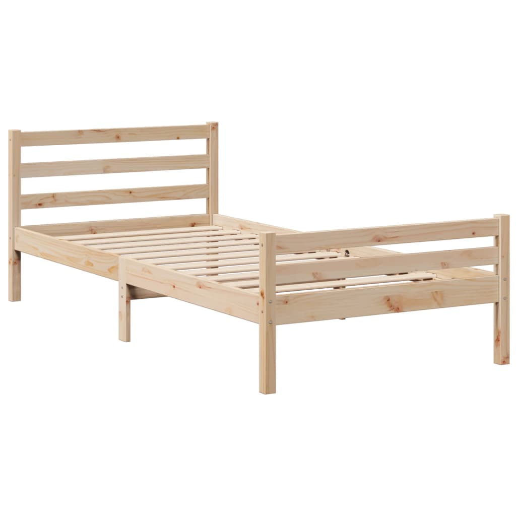 Letto Libreria senza Materasso 100x200 cm in Legno di Pino - homemem39