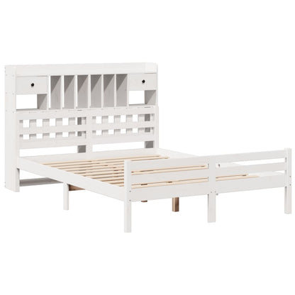 Letto Libreria senza Materasso Bianco 140x200 cm Legno di Pino - homemem39