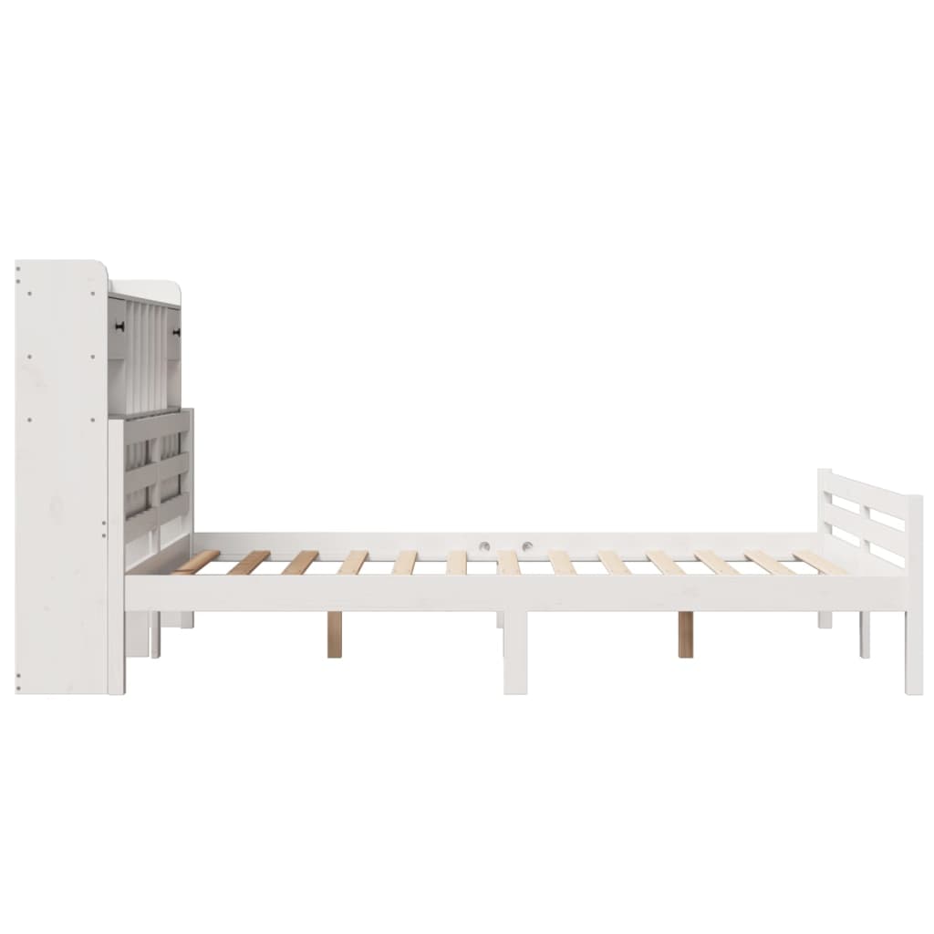 Letto Libreria senza Materasso Bianco 140x200 cm Legno di Pino - homemem39