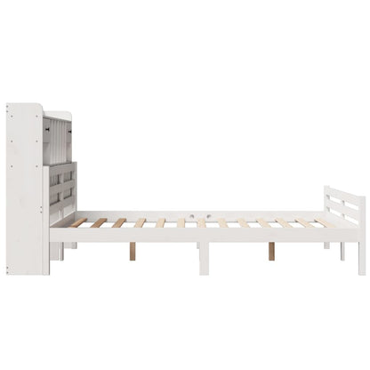 Letto Libreria senza Materasso Bianco 140x200 cm Legno di Pino - homemem39