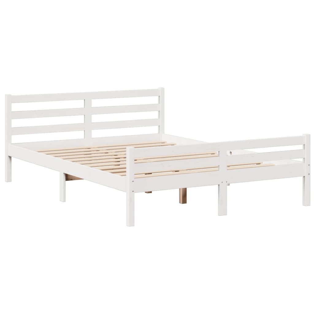 Letto Libreria senza Materasso Bianco 140x200 cm Legno di Pino - homemem39