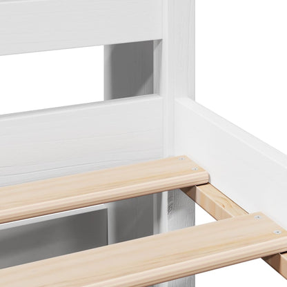 Letto Libreria senza Materasso Bianco 140x200 cm Legno di Pino - homemem39