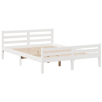 Letto Libreria senza Materasso Bianco 150x200 cm Legno di Pino - homemem39
