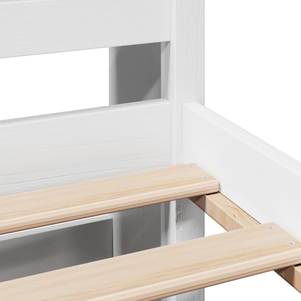 Letto Libreria senza Materasso Bianco 150x200 cm Legno di Pino - homemem39