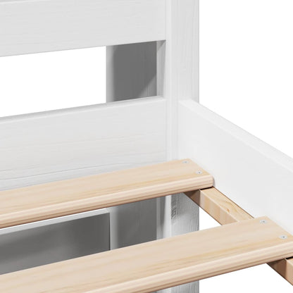 Giroletto con Libreria senza Materasso 180x200 cm in Legno Pino - homemem39