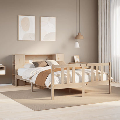 Letto Libreria senza Materasso 135x190 cm in Legno di Pino - homemem39