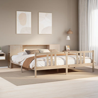 Letto Libreria senza Materasso 200x200 cm in Legno di Pino - homemem39
