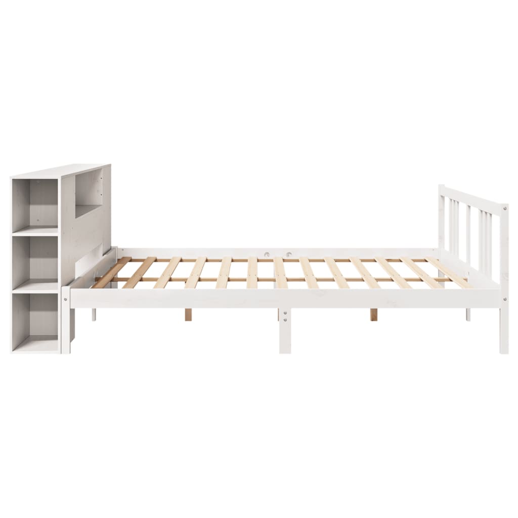 Letto Libreria senza Materasso Bianco 200x200 cm Legno di Pino - homemem39