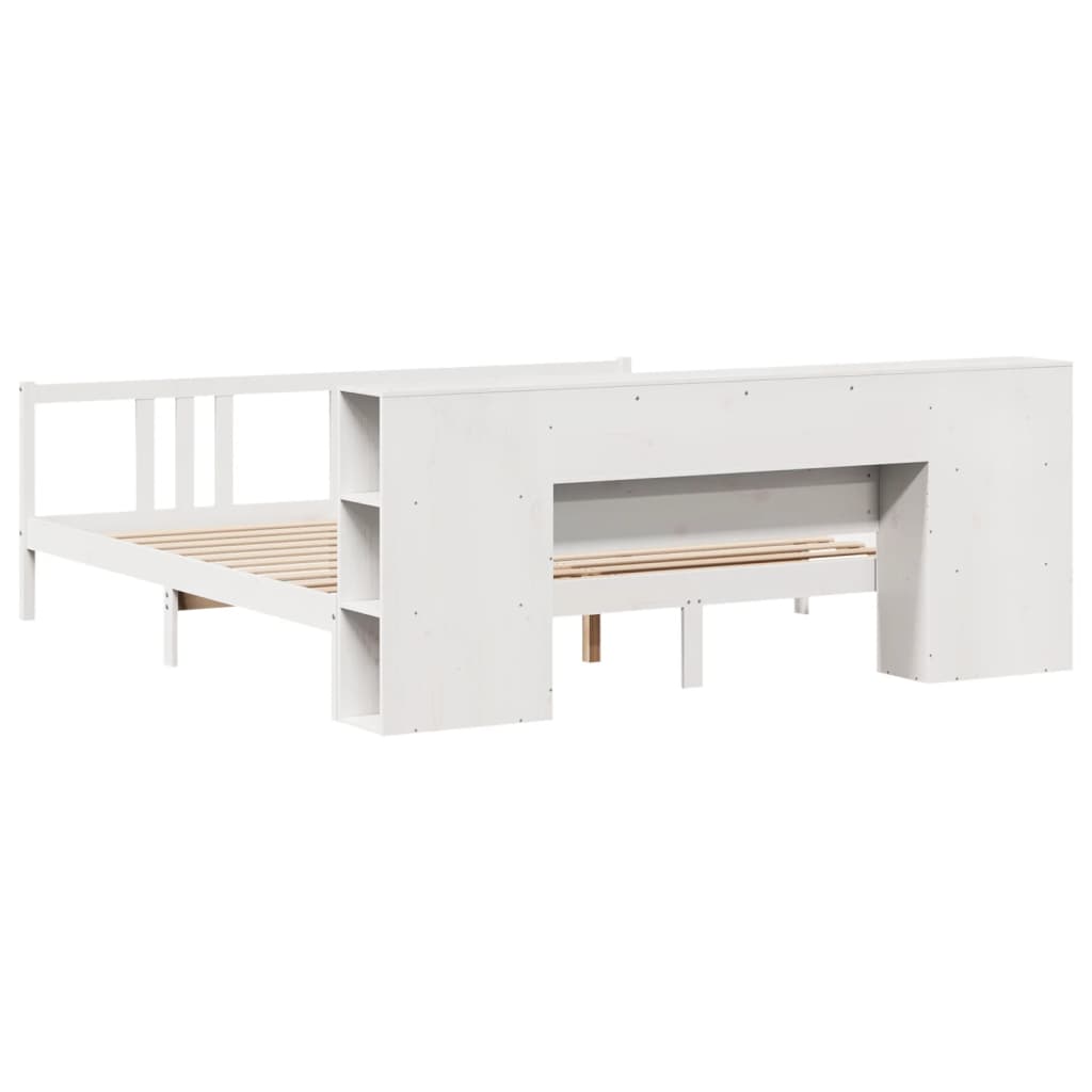 Letto Libreria senza Materasso Bianco 200x200 cm Legno di Pino - homemem39