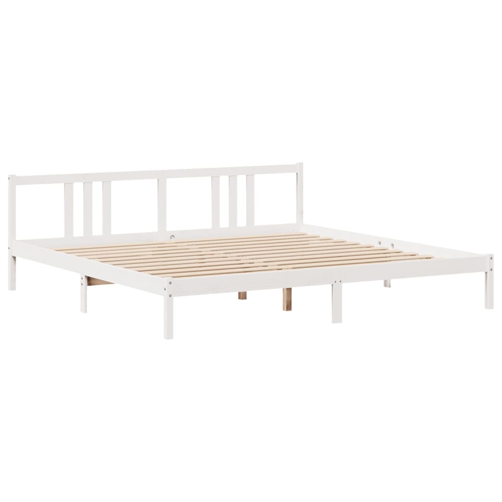 Letto Libreria senza Materasso Bianco 200x200 cm Legno di Pino - homemem39