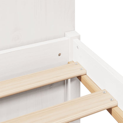 Letto Libreria senza Materasso Bianco 200x200 cm Legno di Pino - homemem39