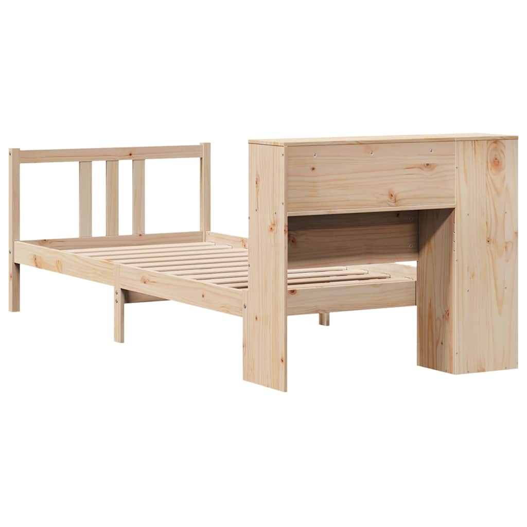 Giroletto con Libreria senza Materasso 75x190 cm in Legno Pino | homemem39