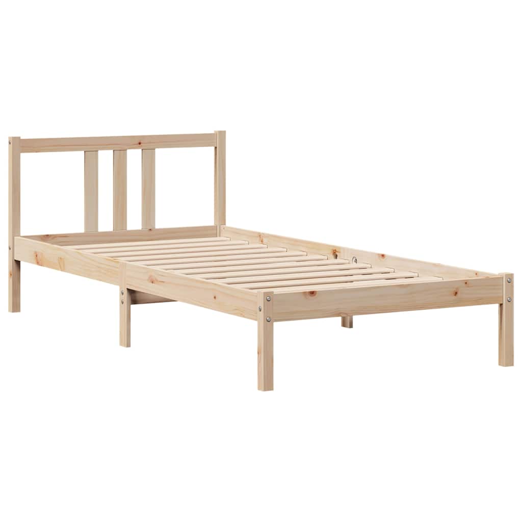 Giroletto con Libreria senza Materasso 75x190 cm in Legno Pino | homemem39