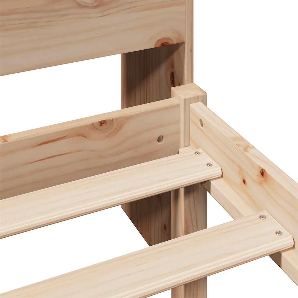 Letto Libreria senza Materasso 90x190 cm Legno Massello Pino - homemem39