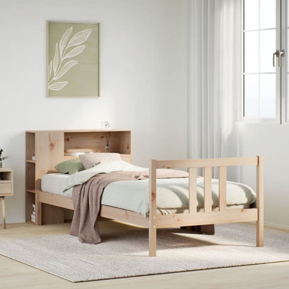 Letto Libreria senza Materasso 90x190 cm Legno Massello Pino - homemem39