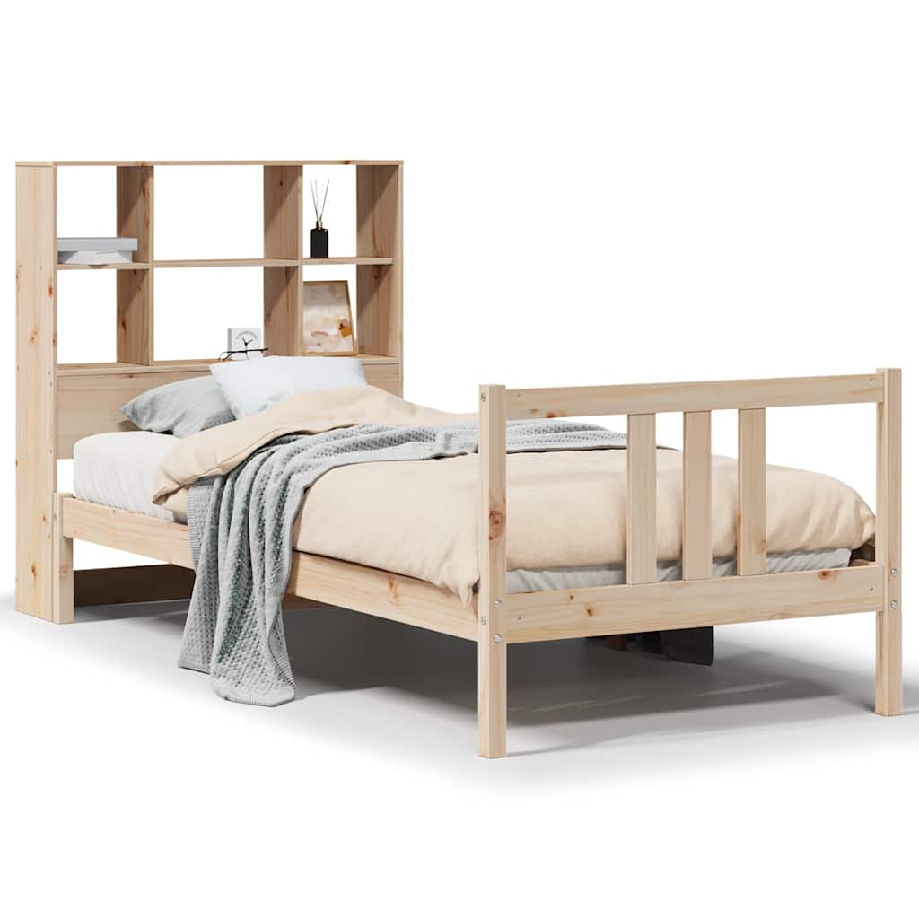 Letto Libreria senza Materasso 90x190 cm Legno Massello Pino - homemem39
