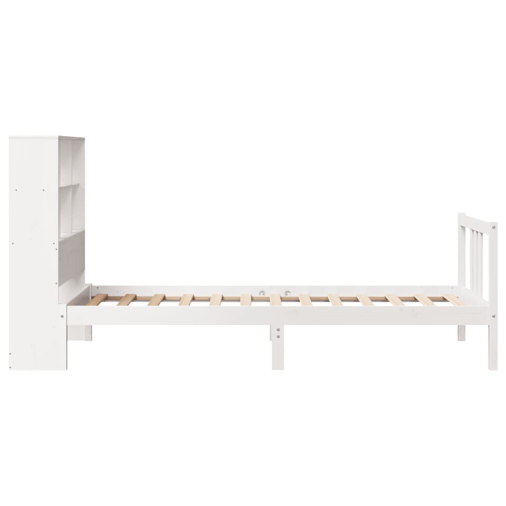 Letto Libreria senza Materasso Bianca 90x200 cm Legno di Pino