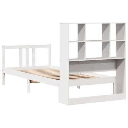 Letto Libreria senza Materasso Bianca 90x200 cm Legno di Pino