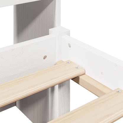 Letto Libreria senza Materasso Bianca 90x200 cm Legno di Pino